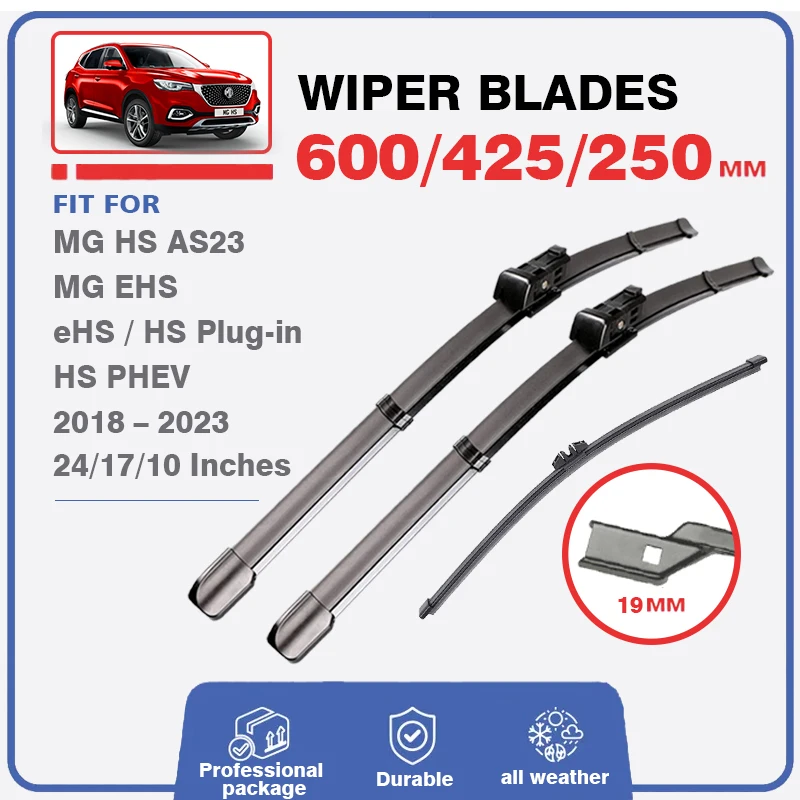 Car Front Rear Wiper Blades For MG HS MGHS AS23 EHS PHEV 2018 2019 2020 2021 2022 2023 Plug Window Windshield Windscreen Brushes