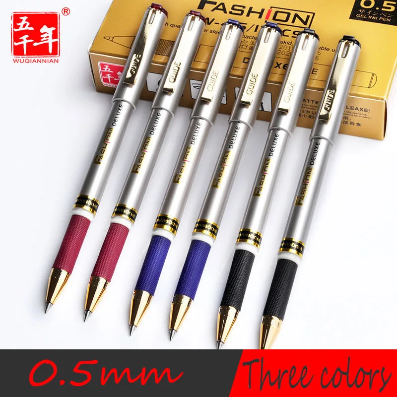 

12/6Pcs/Lot Gel Pens Refill Set Finance Pen 0.5mm Upscale Superior Signature Writing School Office Japanese Stationery Supplies