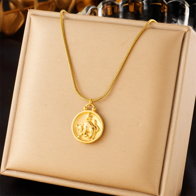 Ожерелье из нержавеющей стали со знаком зодиака 12 ожерелье созвездия золотой