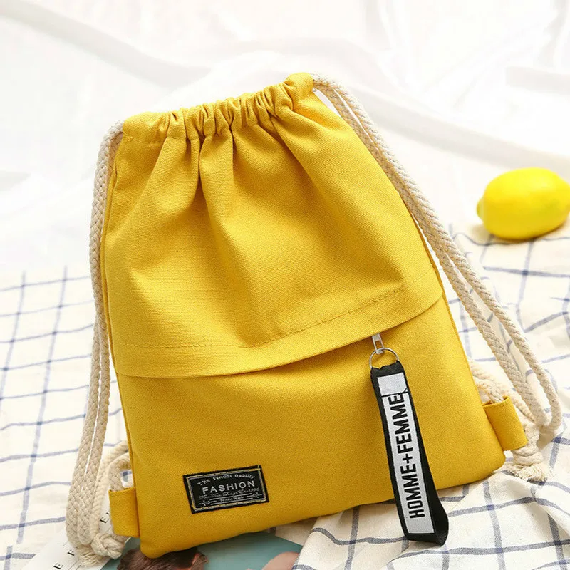 

Легкая холщовая школьная сумка на шнурке с двойным плечом, Спортивная портативная дорожная сумка большой вместимости с карманом для отдыха