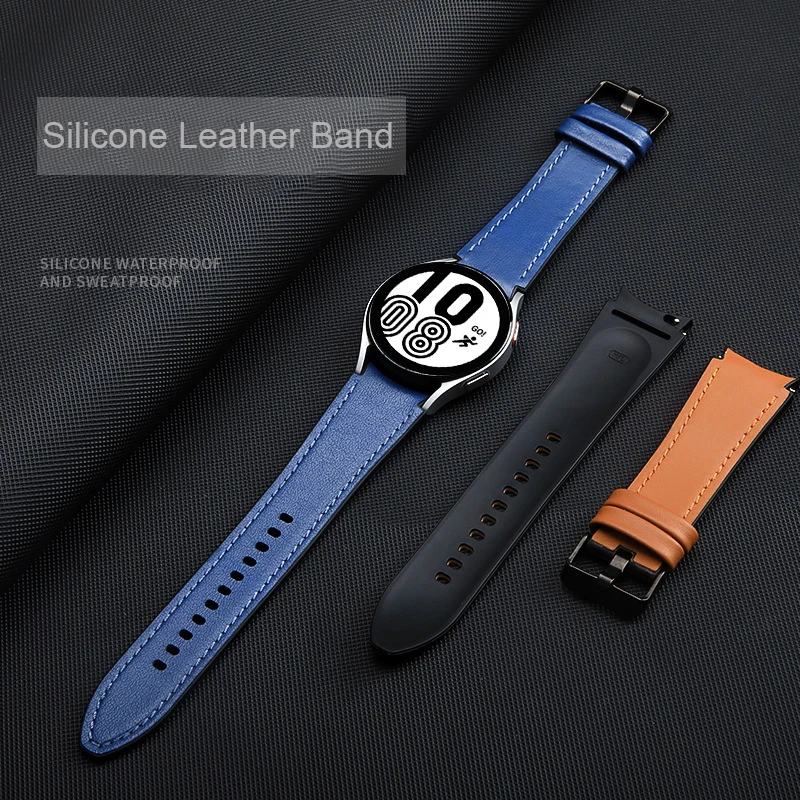 

Silicone Leather Band For Samsung Galaxy Watch 4 5 40mm 44mm Classic 42mm 46mm Wrist Bracelet Strap Loop Belt For 5 Pro 45mm
