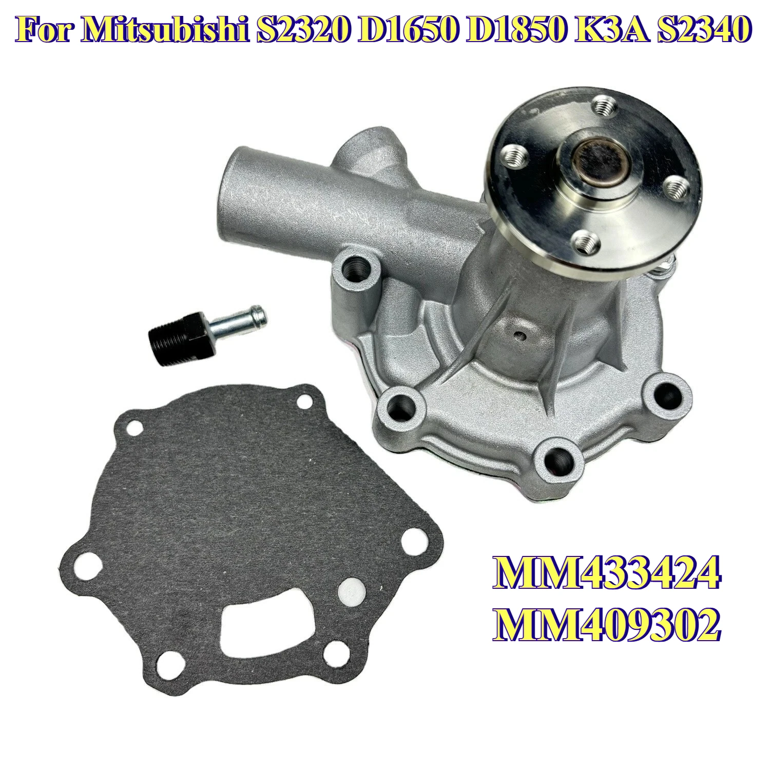 Фото Водяной насос с прокладкой MM433424 MM409302 для Mitsubishi S2320 D1650 D1850 K3A S2340 №1
