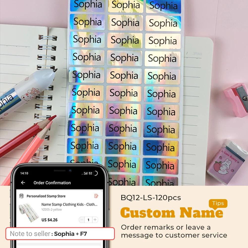 

Водонепроницаемые наклейки с именами для детей