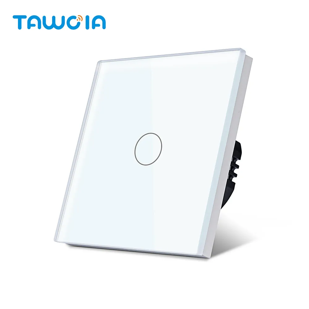 

Tawoia Touch Doorbell Switch EU Standard Crystal Glass Panel LED Backlight Door Bell 1 Gang Switch 86*86mm Home Improvement