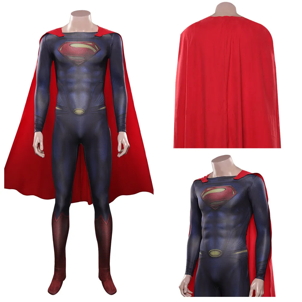 

Man Steel Chris Kent Cosplay Costume Jumpsuit Cloak Outfits Halloween Carnival Party Suit For Adult Men Male Boy