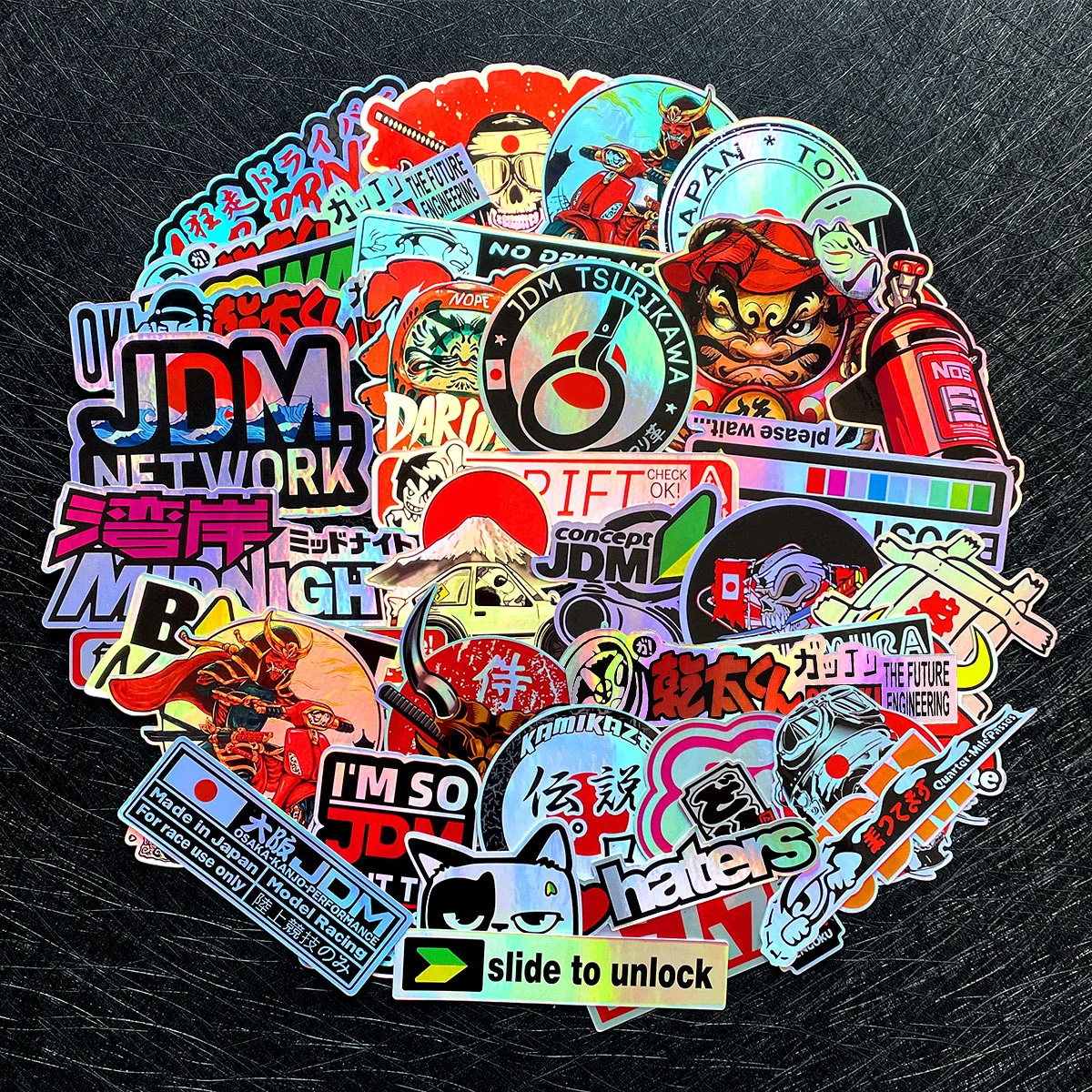 

40 шт./лот JDM лазерные радужные наклейки для мотоциклов мото шлем топливный бак виниловые аксессуары наклейки для CFMOTO 450 MT Voge 625 DSX