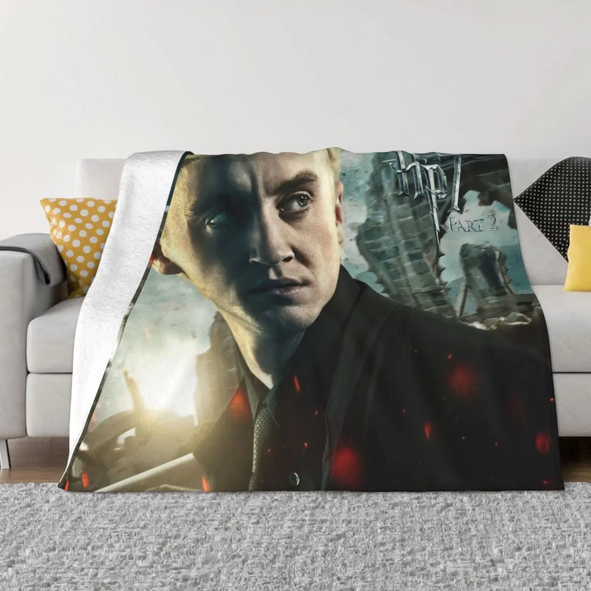 

Tom Felton Actor Draco Malfoy Blankets Flannel Print Multi-function Lightweight Throw Blanket for Sofa Outdoor Bedspread