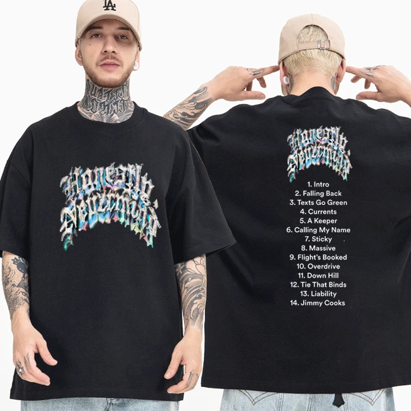 2022 New Music Album Honestly Nevermind Rapper Drake T Shirt Fashion Graphic T Shirt Hip Hop Oversized T Shirt Short Sleeve