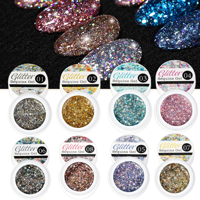 5ML Gel Nail Polish Starry Platinum Glitter Painting Shiny Glitter Drawing Gel Lacquer Sparkle Seashell Soak Off Nails Varnish