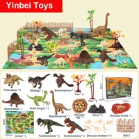 32pcs dinosaur toy for kids boys girls figure w activity play mat trees educational realistic dinosaur playset