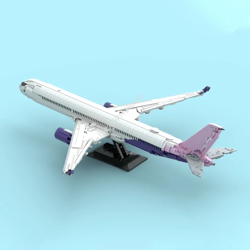 Фото 2847 деталей MOC: Конструктор-модель самолета Airbus A350-1000 (Рияд), развивающая игрушка, подарок на праздник №2
