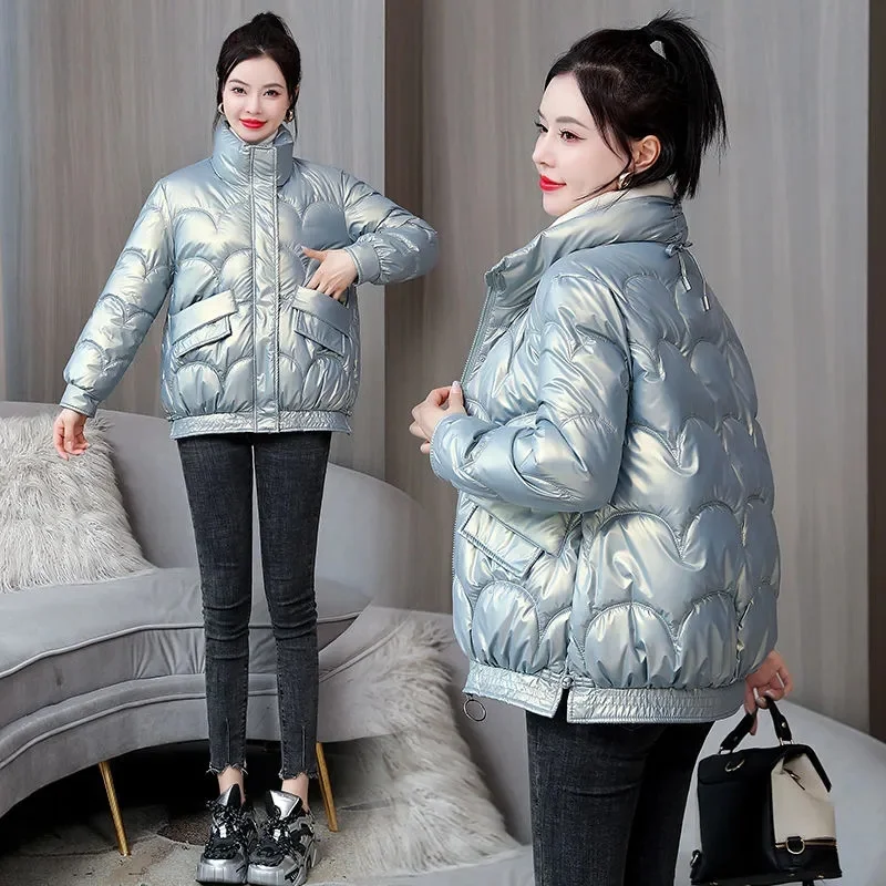 2022 New Women's Padded Clothes Trendy Ins Winter Coat Short Thick Down Cotton Coat Ladies Cotton Jacket Mujer Jackets Off-White enlarge
