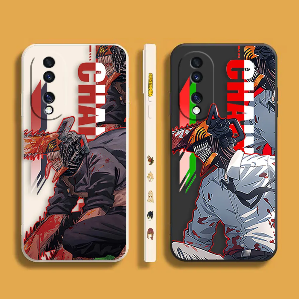 

Chainsaw Man Shonen Denji Phone Case For Honor 8X 9 10 20 30 30S 50 60 70 80 GT SE 5G PRO PLUS Colour Liquid Case Funda Shell