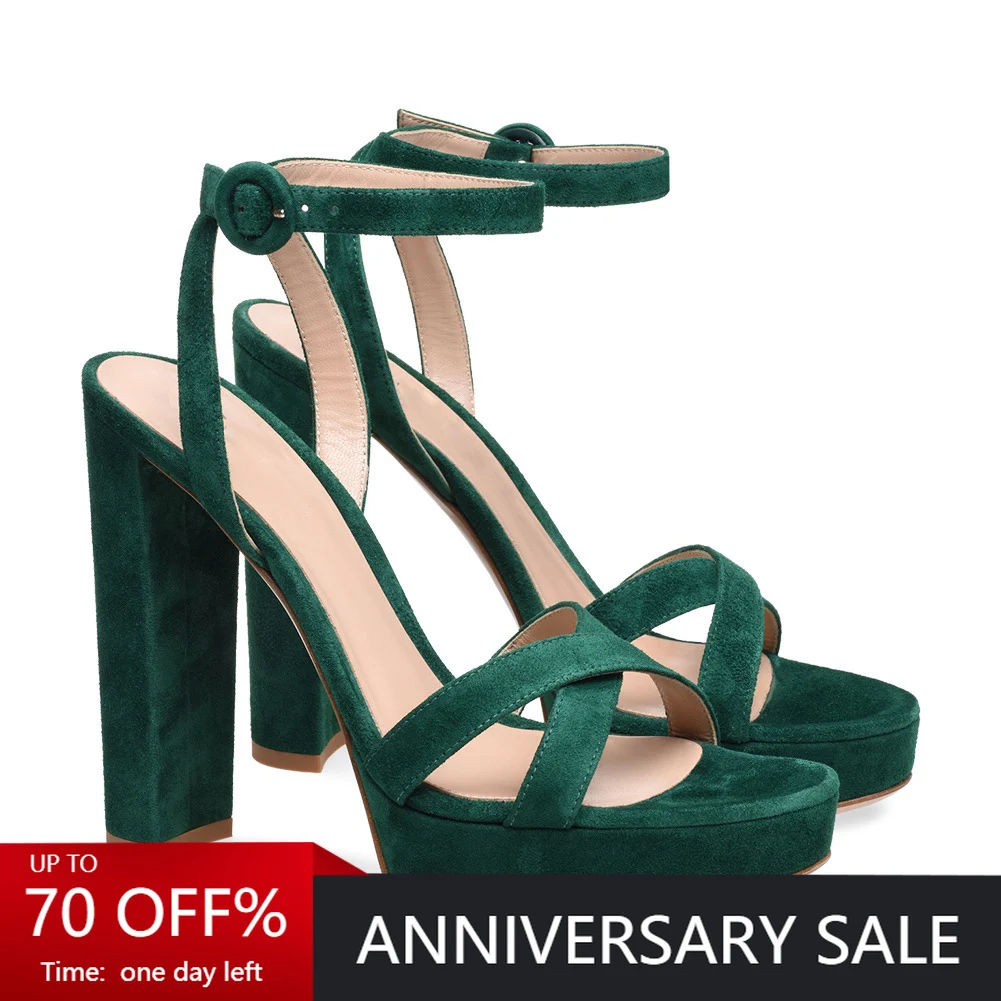 

Women Chunky High Heels Ankle Strap Platform Sandal Evening Party Dress Shoe Plus Size Popular Fashion Ball Lady Sandal 8-I-SL-5