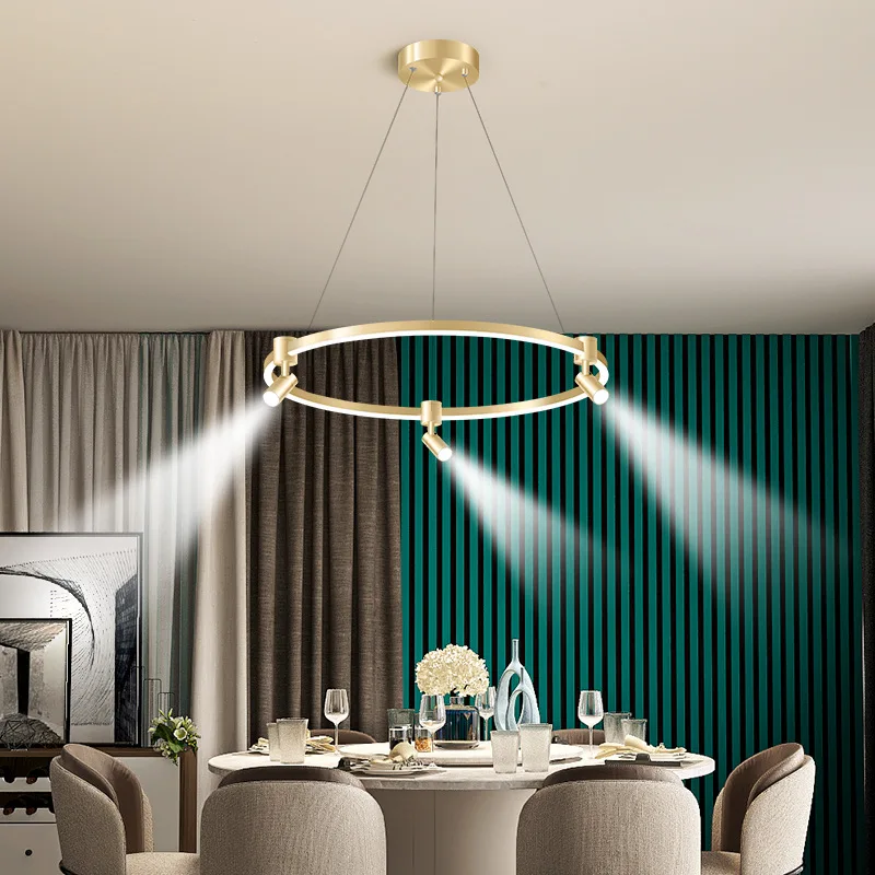

Spotlight Ring Led Lamp for Living Room Lampara Colgante Techo Lustre Salon Pendant Light New Creative Chandelier with