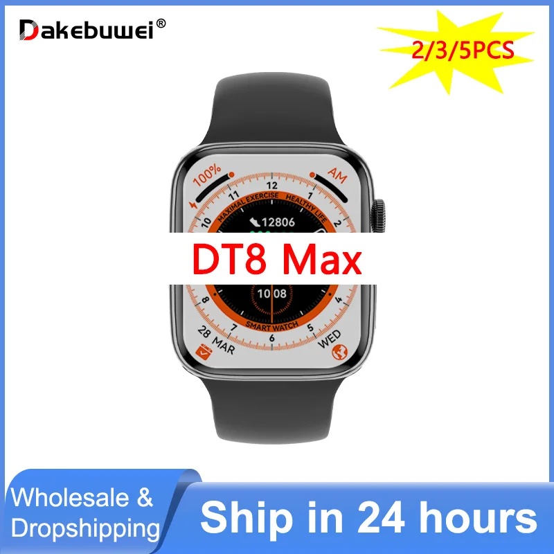 

Wholesale 2 3 5 PCS DT8 Max Smart Watch Serie 8 2.0 Inch HD Screen BT Call For Men NFC Temperature PK DT7 Pro Max Smartwatch