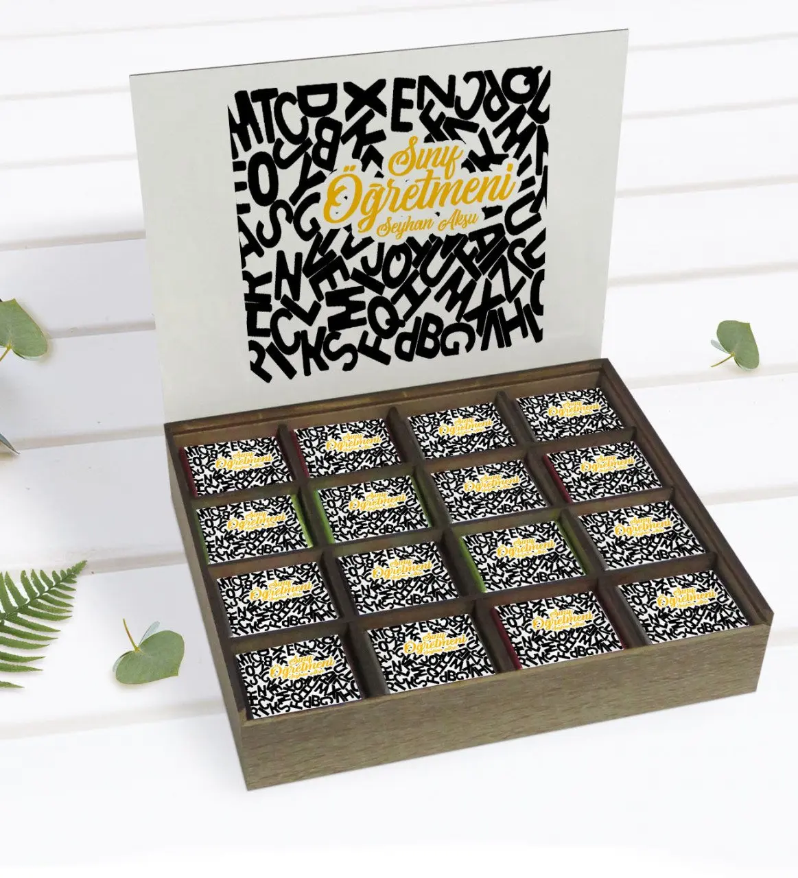 

Индивидуальный класс учителя дизайн в деревянной коробке 48'li если вы хотите шоколад подарок