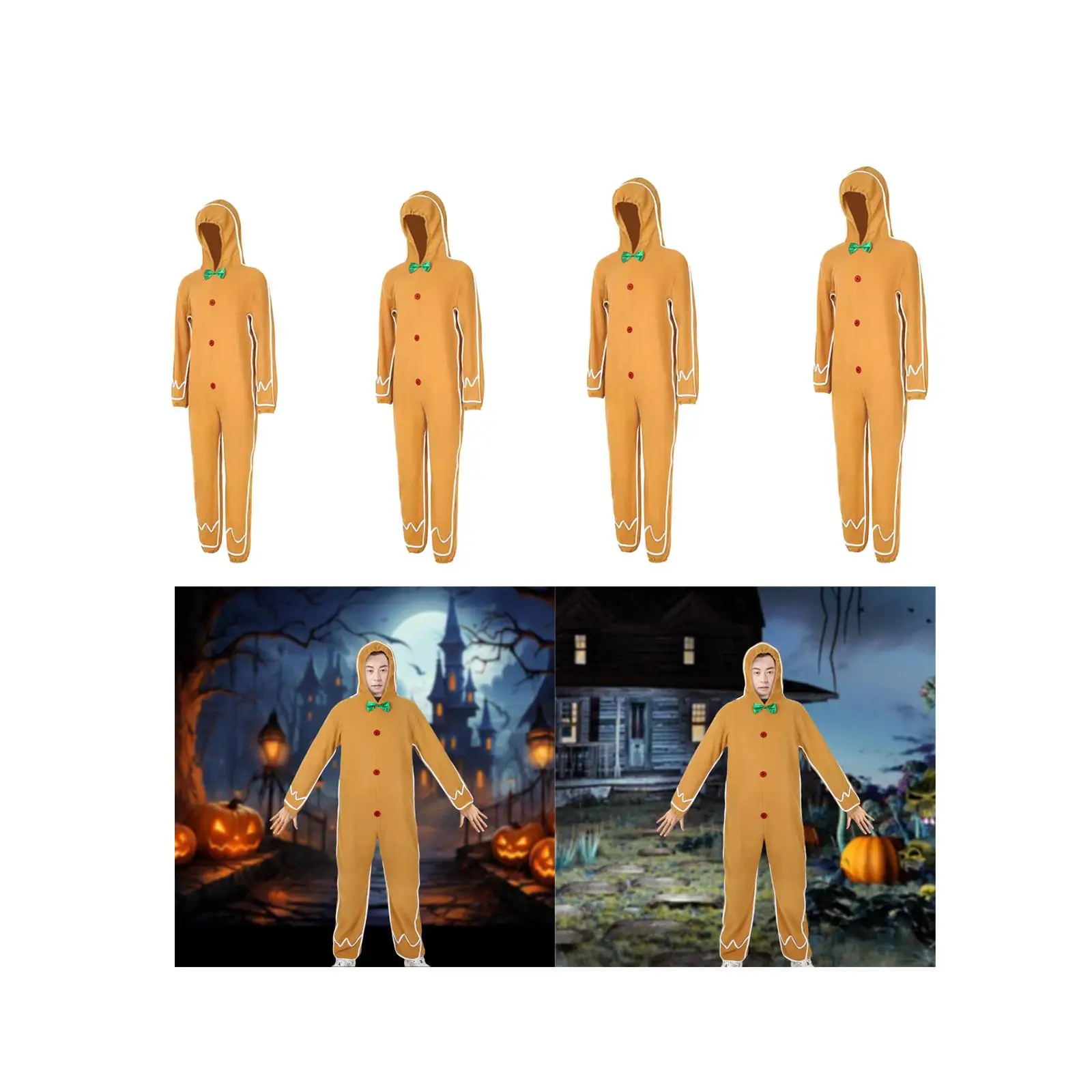 Пряничный костюм забавный рождественский наряд для вечеринки праздничной