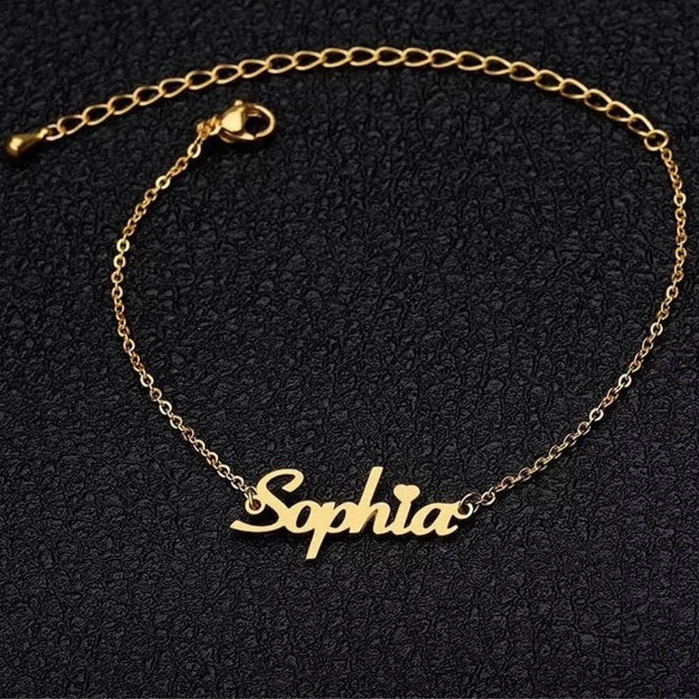 

Custom Name Anklets For Women 100% New Stainless Steel Personalized Gold Beach Summer Jewelry Foot Fashion Gift Mujer