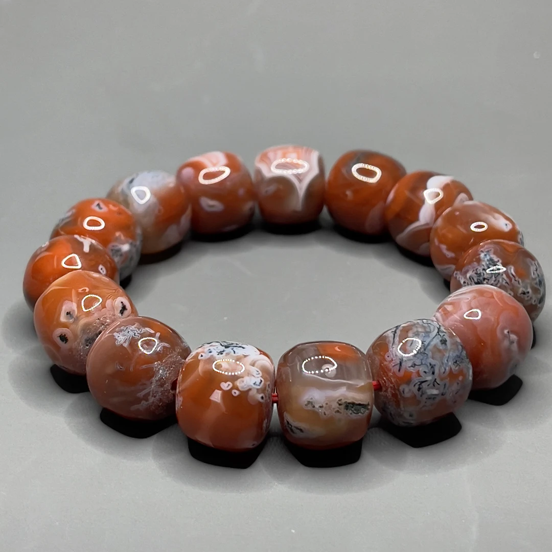 Браслеты из натуральных красных агатовых бусин Wenwan ручные струны редкие