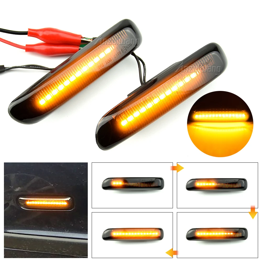 

Pair Dynamic Led Side Marker Flowing Turn Signal Light Indicator Blinker For BMW E46 Limo Coupe Compact Cabriolet Touring Saloon