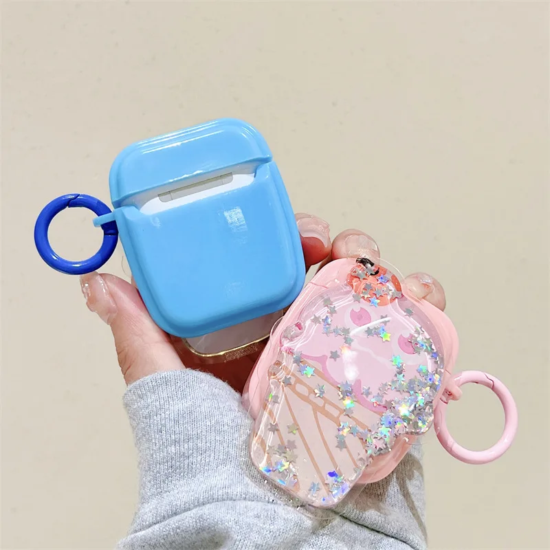 

Cartoon Ice Cream Quicksand Case for Apple AirPods 1 2 3 Pro Cases Cover IPhone Bluetooth Earbuds Earphone Air Pod Pods Case