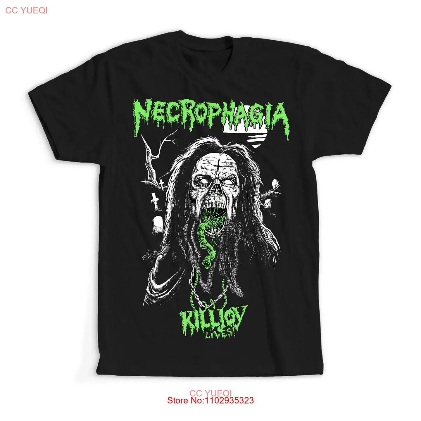 Женская рубашка Necrophagia Band Lives QE127 Классическая черная унисекс