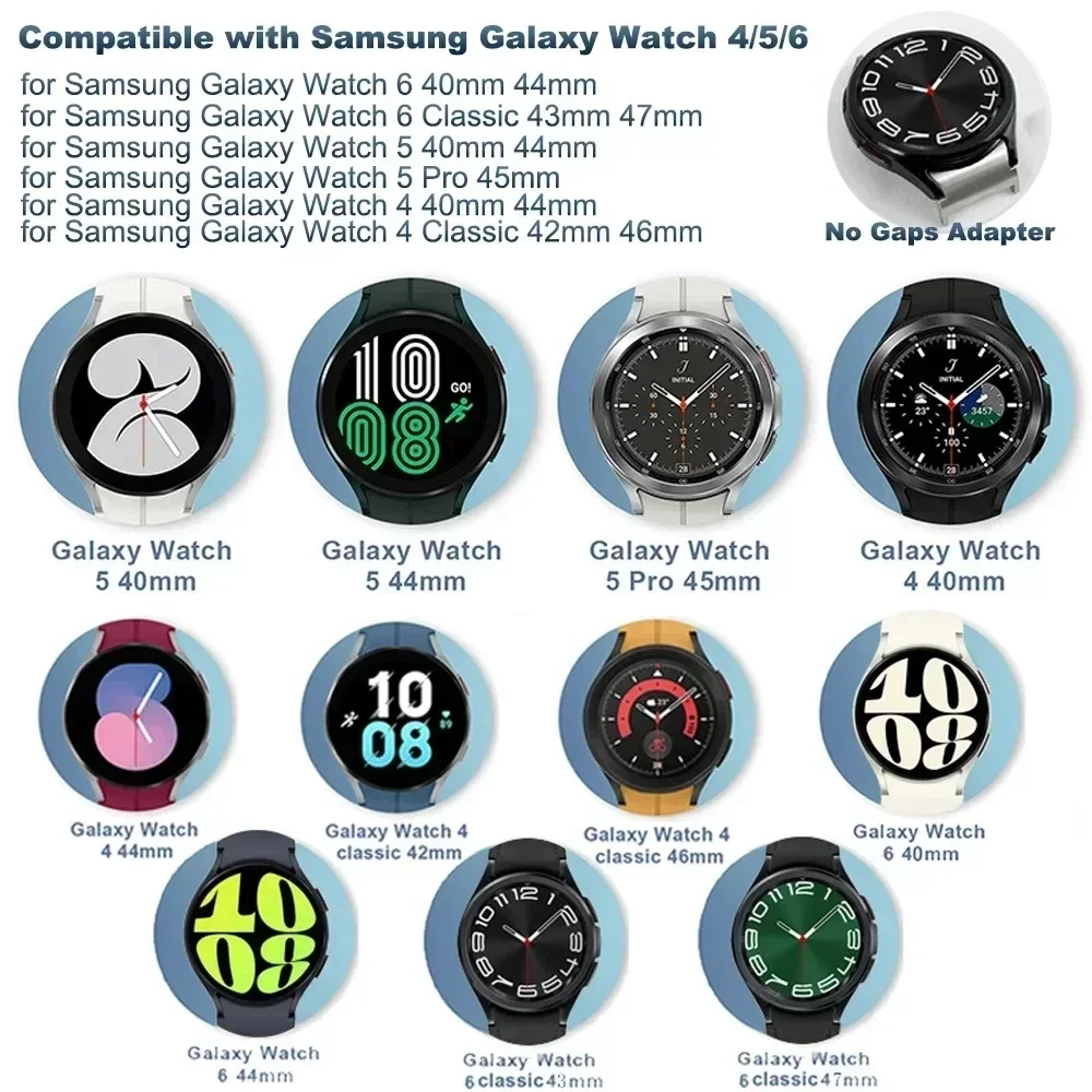 Ремешок из нержавеющей стали для Samsung Galaxy Watch 654 40 44 мм 6 Classic 43 мм 47 мм, металлический браслет без зазора для часов 5pro 45 мм (art.: 3920c3dbc94bc) - 3920c3dbc94bc