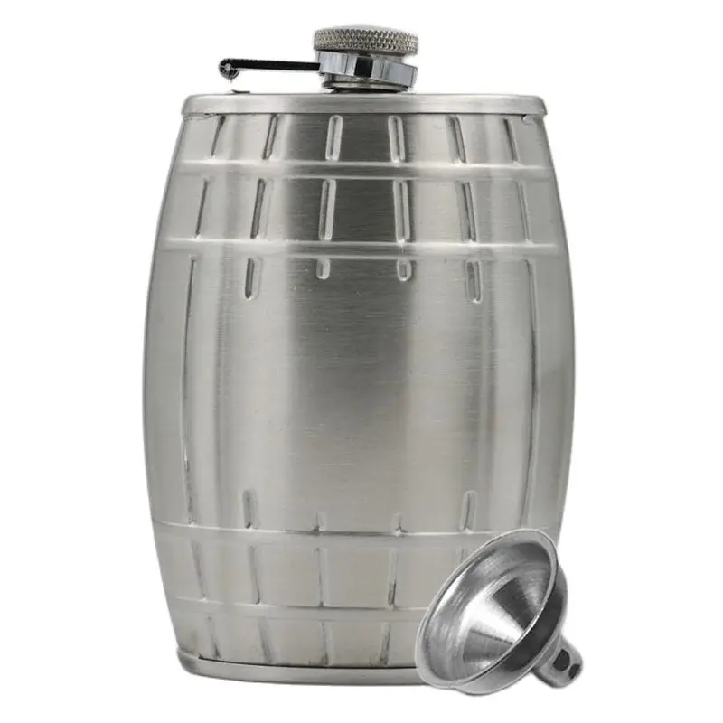 

Плоская фляжка 6 унций с воронкой, креативный винный кувшин в форме дуба из нержавеющей стали, портативный Флагон для алкоголя, ликера, виски