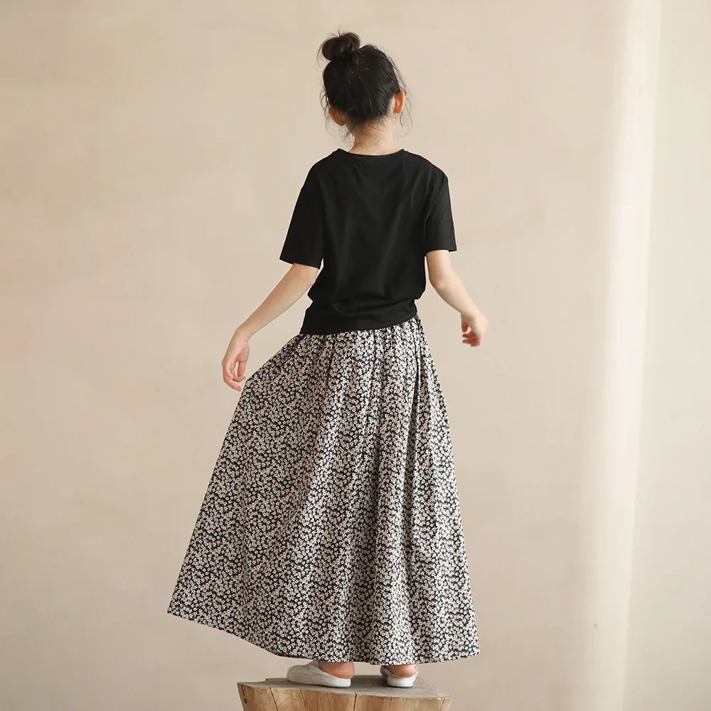 

Teenager Girls Floral Print Pleated Skirts Elegant Japan Style 1012 13 14 years Girls Clothes