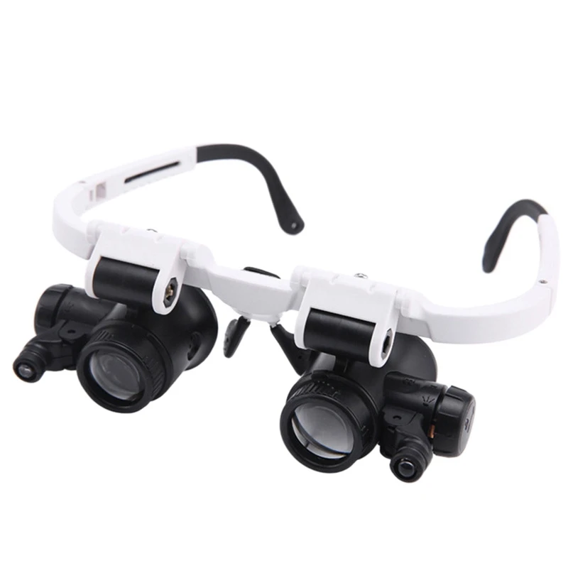 

9892H-1 Spectacle Magnifier Multifunctional Headband Magnifying Glasses with Light with 8X 15X 23X Lens