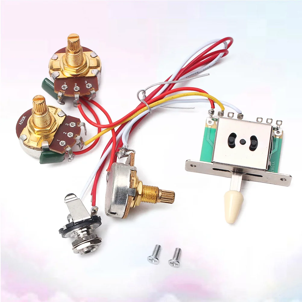 

Electric Guitar Potentiometer Shaft Audio Taper Pots with Copper 5 Way Toggle Volume and Tone Controls Electric Guitar Wiring