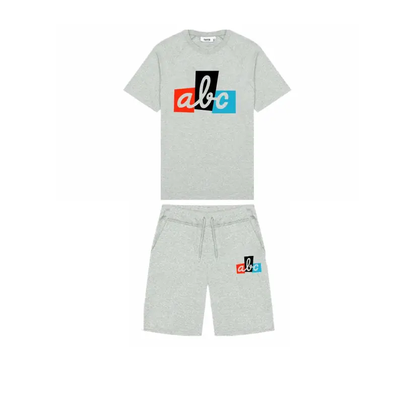 2023 new summer letter-printed cotton T-shirt Men's fashion beach short hip-hop street jogging casual sports short-sleeved suit