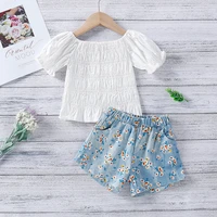 baby girl clothes 2022 summer new girls short sleeve small floral shorts two piece set winter clothes for girls