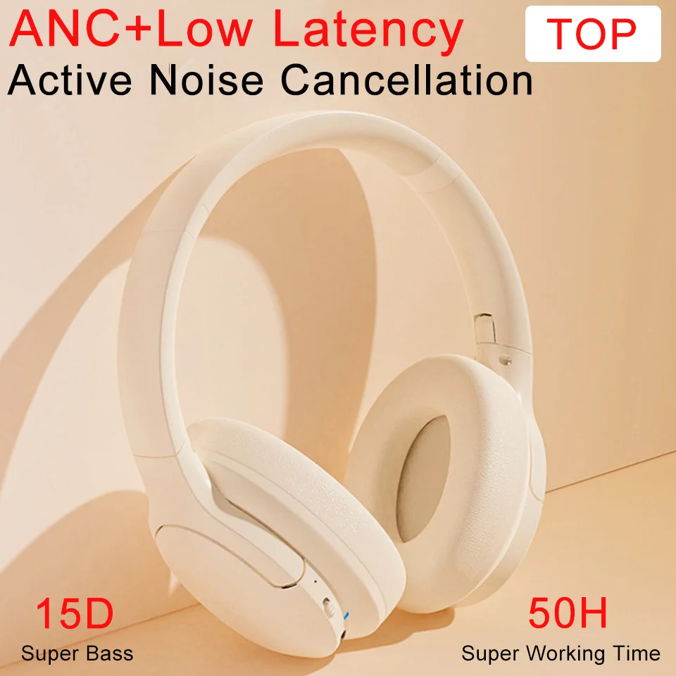 

Беспроводные наушники с активным шумоподавлением, Bluetooth 5,3, 15D