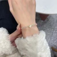 heart open cuff jewelry accessories c shape decoration women bracelets hand jewelry korean bracelets gold color bangles