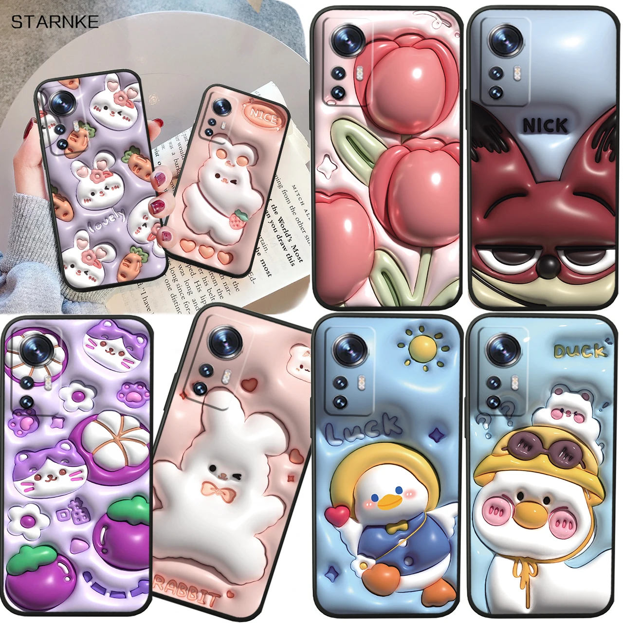

Fandrindrana Rabbit Cute For Xiaomi Mi 13 12T 11X 10T Note 10 Ultra Pro Lite 5G Soft Silicone Black Phone Case