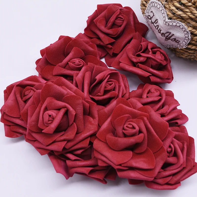 

30Pcs/lot 8cm PE Foam Rose Artificial Flower Heads For DIY Wreaths Wedding Party Decoration Home Garden Decorative Supplies 85z