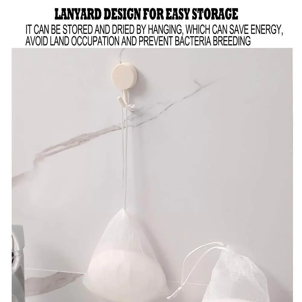 

New Soap Foam Nylon Mesh Drawstring Closure Bubble Cleaning Home Foam Bathroom Bag Bath Bath Gloves Cleaning Net Products N3w3