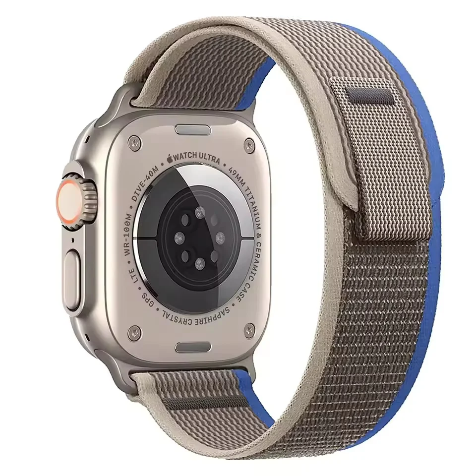 Фото Нейлоновый ремешок подходит для ремешка Apple Watch 38 мм, 40 мм, 41 мм, серия 7/6/ 5/4/SE/49 мм, 45 мм, 44 мм, 42 мм, серия Urtra/8/7/6/2/1/SE. №2