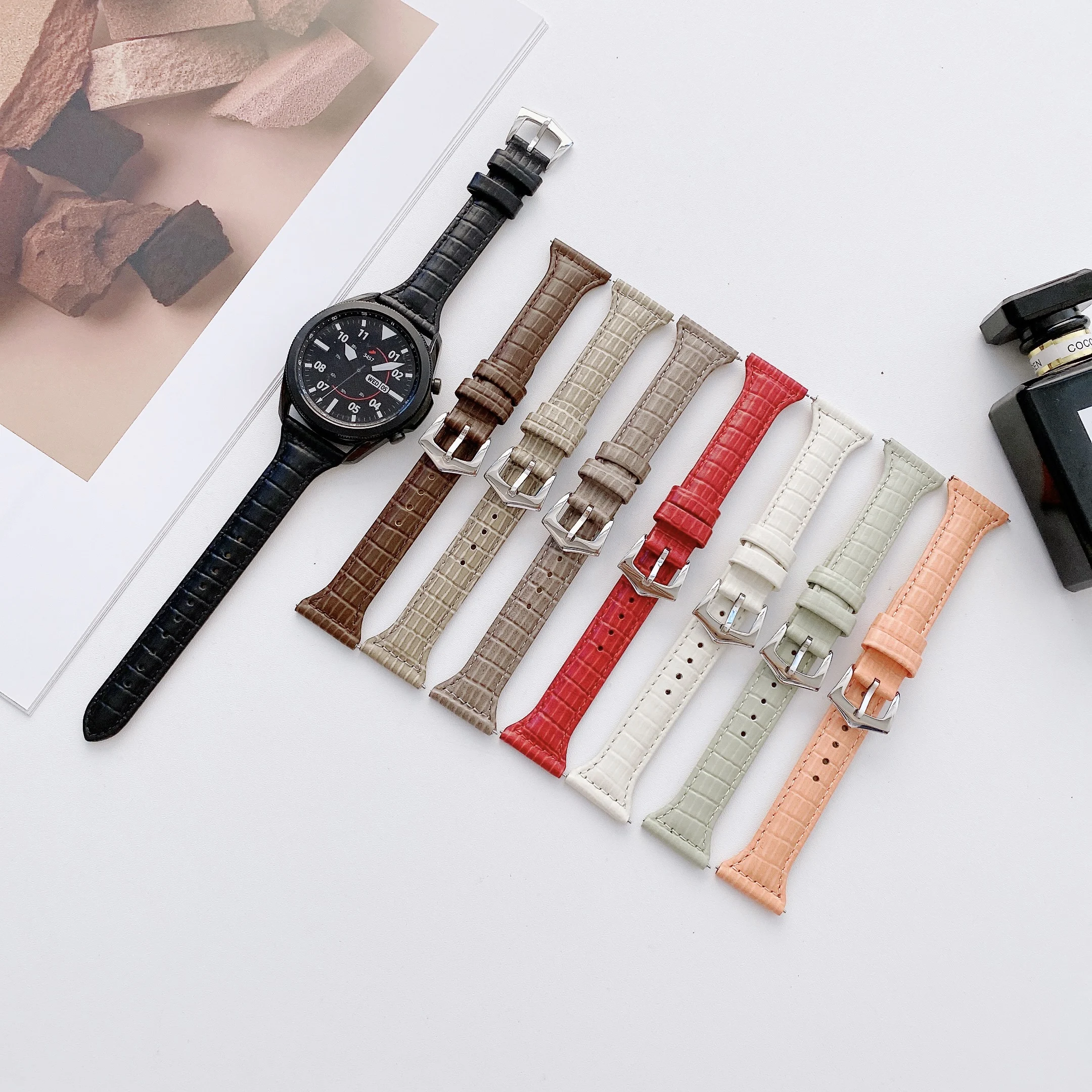 

Ремешок из натуральной кожи для часов Huawei Watch Gt 2/2e, тонкий браслет для Samsung Galaxy Watch 3 45/46 мм, 22 мм 20 мм
