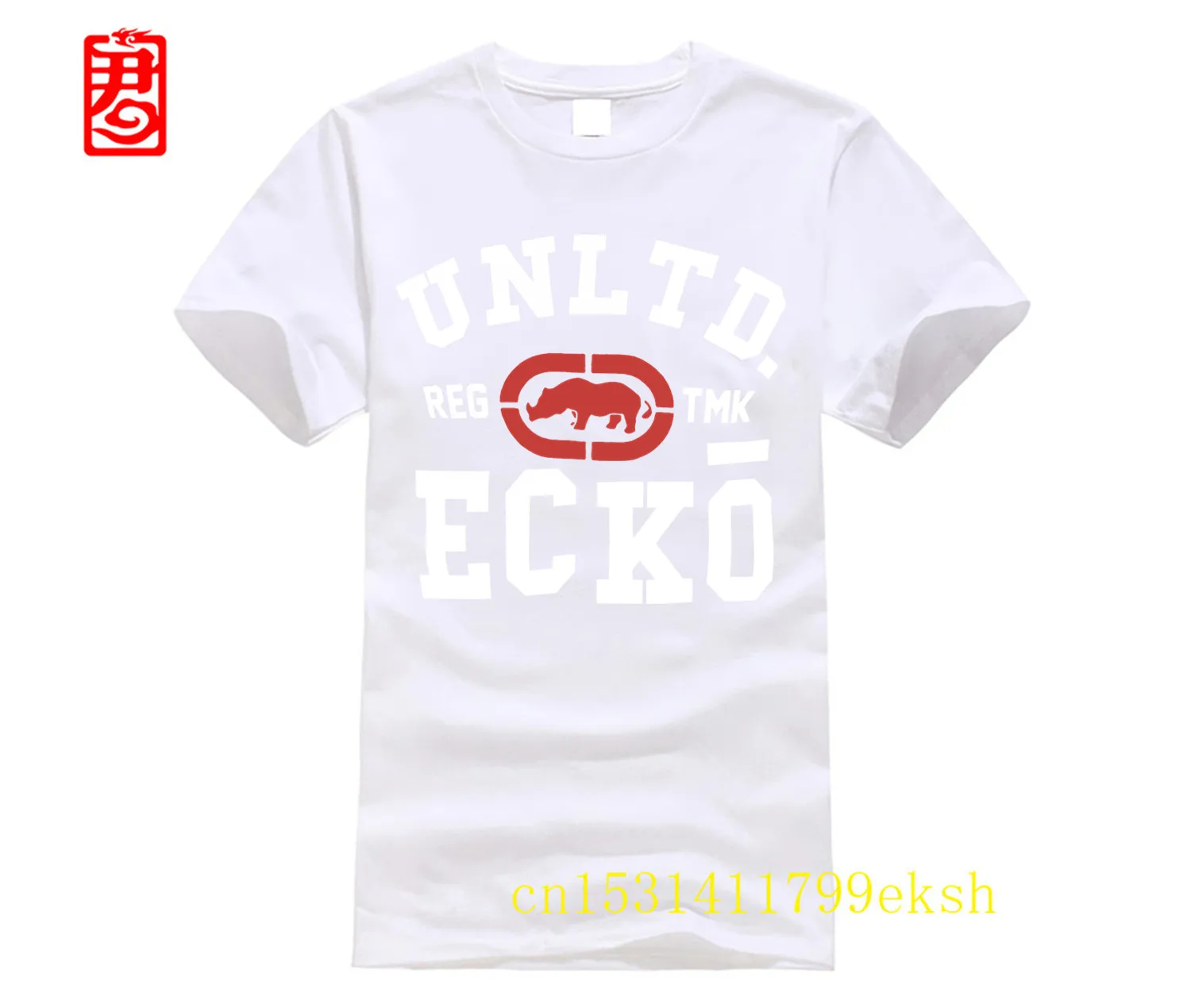 Фото Ecko_Unltd Мужская футболка из хлопка и спандекса с круглым вырезом, новый стиль, мужские футболки с круглым вырезом и короткими рукавами, классическая футболка для подростков, дизайнерская футболка №2