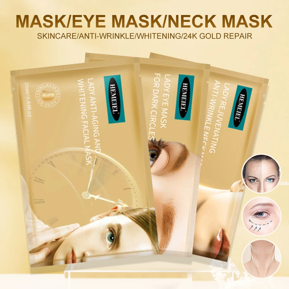 

Hydrating Moisturizing Face Mask Skin Care Treatment Anti Wrinkle Whitening Korean Cosmetics 24K Gold Repair Beauty Face Masks