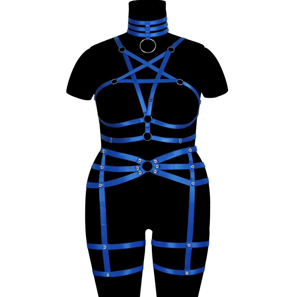 

Sexy Suspender Ladies Plus Size Suit Body Bondage Cage Harajuku Style Garter Erotic Lingerie Couple Prop Party Carnival