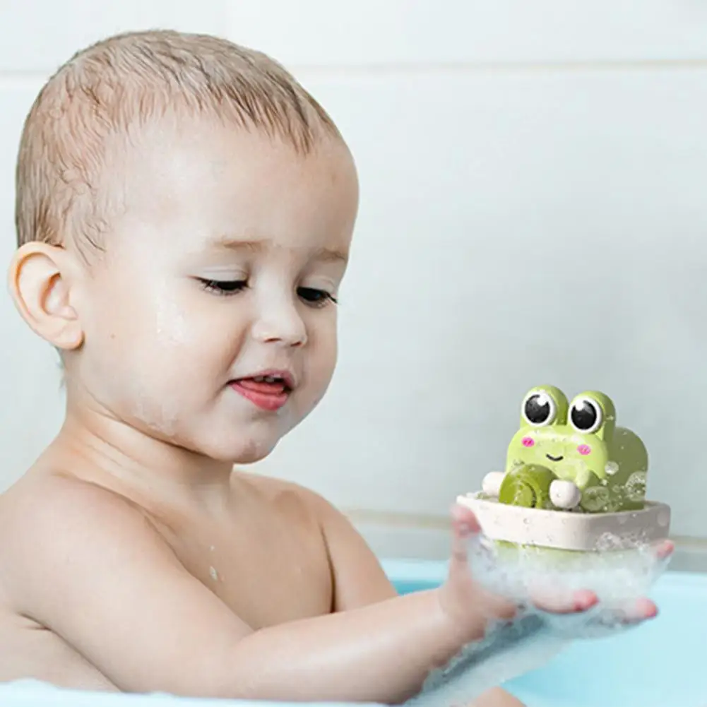 

Baby Bath Toy Floating Duck Frog Bath Toys for Toddlers No Batteries Needed Drive Boat Clockwork Toy for Swimming for Babies