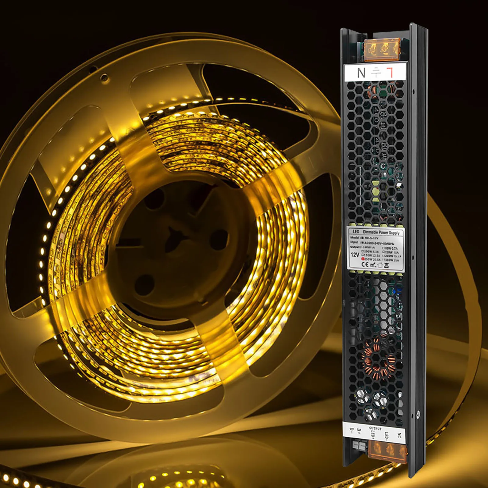 Корпус из алюминиевого сплава источника питания мощностью 250 Вт с SCR 0 ~ 10V PWM DALI Control