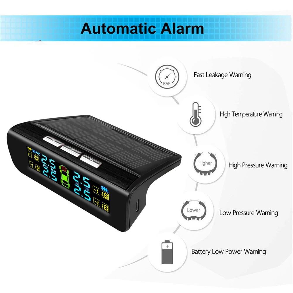 

Tire Pressure Sensor Monitoring System External Sensor LCD Display Replacement System Built-in TPMS +4 Vehicle