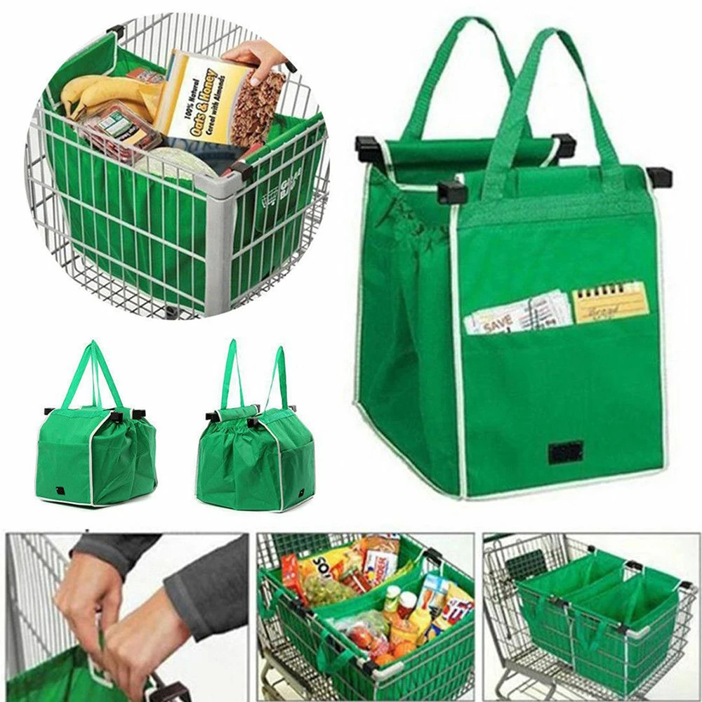 

Supermarket Shopping Bag Eco Friendly Trolley Tote Thicken Cart Bags Large Capacity Handbags Foldable Reusable Women Cart Bag