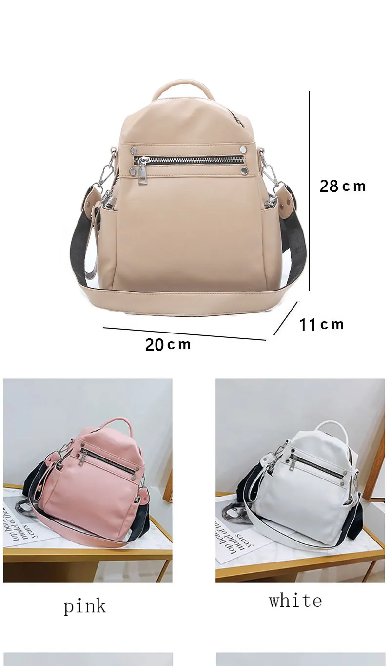 Women Backpack Female 2022 New Shoulder Bag Multi-purpose Casual PU Leather Ladies Small Backpack Travel Bag for Girls Backpack