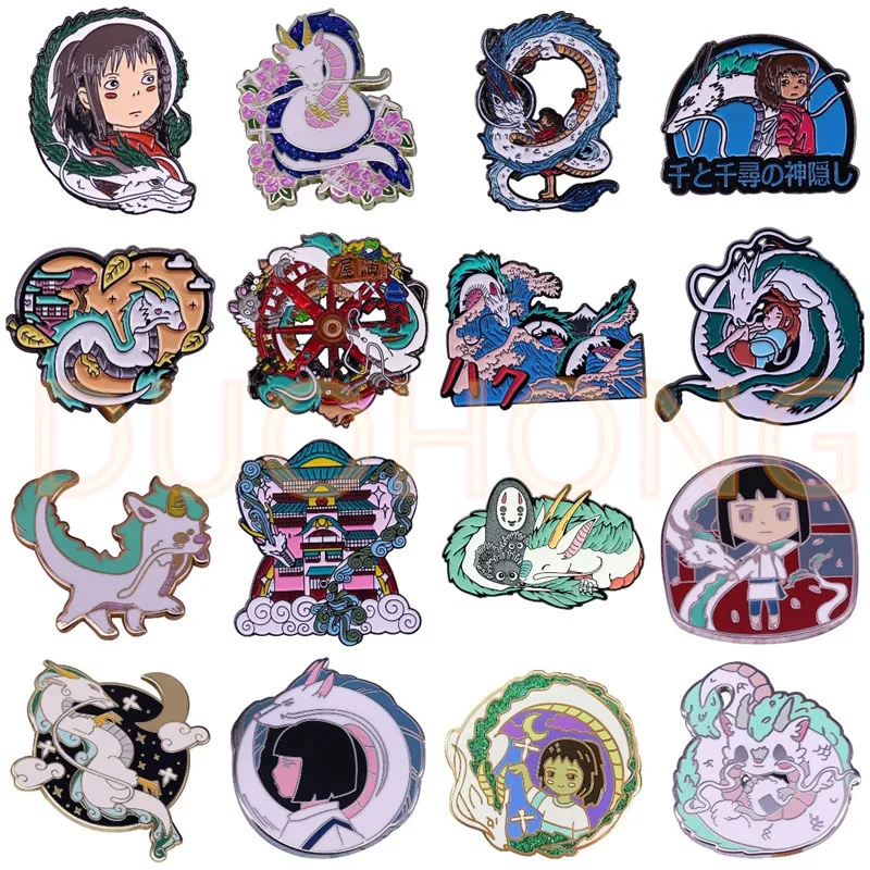 

Cute Spirited Away Haku White Dragon Enamel Brooch Pin Brooches Lapel Pins Badge Denim Jacket Jewelry Accessories